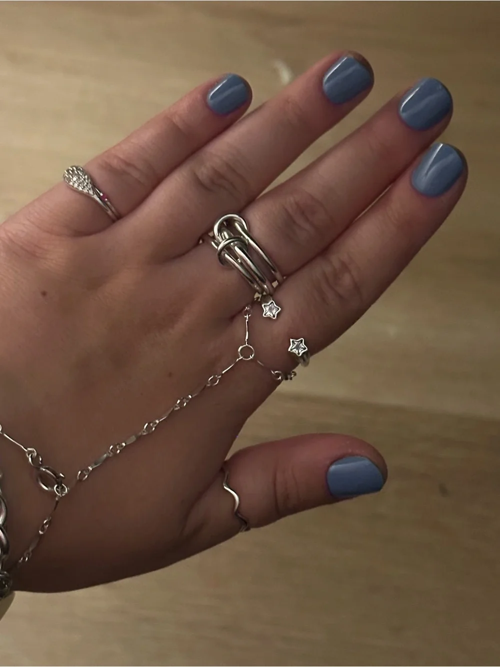 Pandora Sterling Silver Open Star Ring size 8
